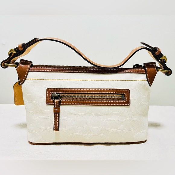 COACH Y2K Signature C Jacquard w/Leather Trim Demi Shoulder Bag - Picture 8 of 12